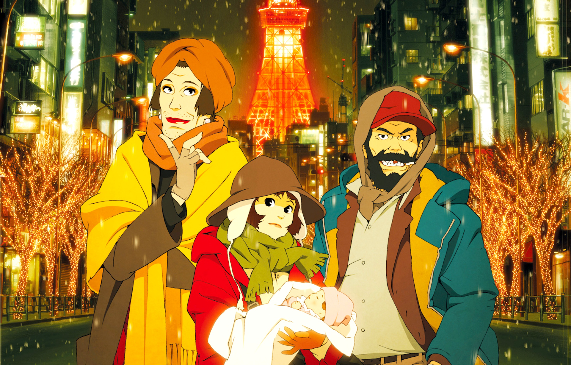 A still from Tokyo Godfathers
