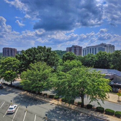 Looking out from the top of the Grosvenor-Strathmore station parking garage. Looking out from the top of the Grosvenor-Strathmore station parking garage.